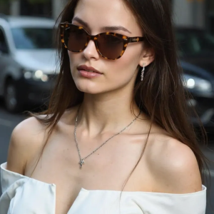 Alternative view of Foster Grant Polarized Sunglasses for Women Brown Tortoise Shell UV Protection Rectangular Frames